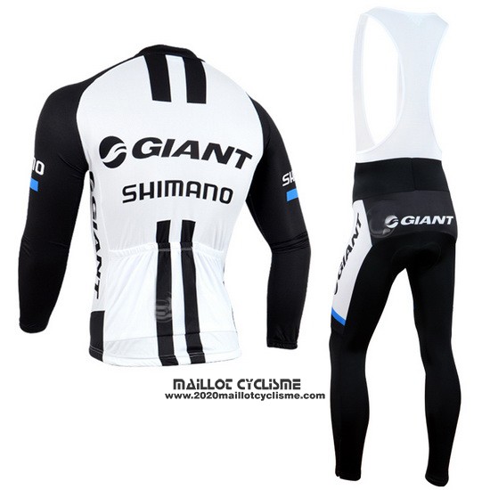 2014 Maillot Ciclismo Giant Shimano Noir et Blanc Manches Longues et Cuissard